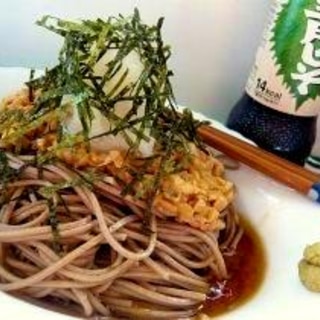 ネバじゅる～青じそジュレかけ蕎麦